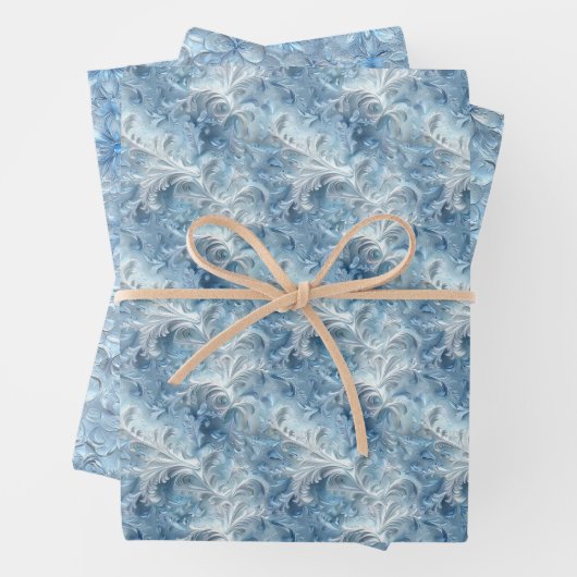 Muster für mattierte Windows- und Eiskristalle Geschenkpapier Set (Beispiel)