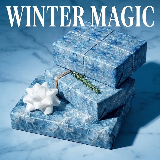 Muster für mattierte Windows- und Eiskristalle Geschenkpapier Set