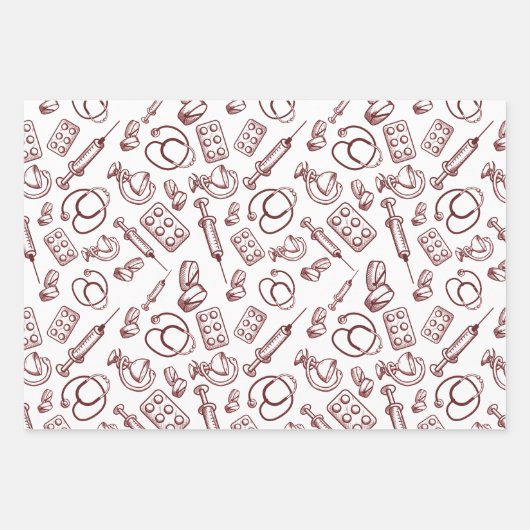 Muster für medizinische Berufe Geschenkpapier Set (Vorderseite 2)