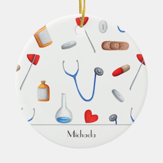Muster für medizinische Geräte für Ärzte und Krank Keramik Ornament (Vorne)
