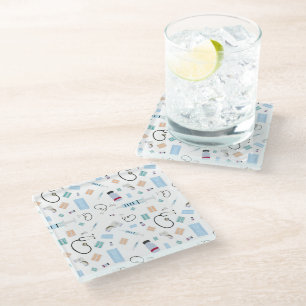 Muster für medizinische Versorgung Glasuntersetzer