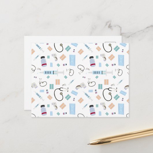 Muster für medizinische Versorgung Postkarte (Vorderseite/Rückseite Beispiel)