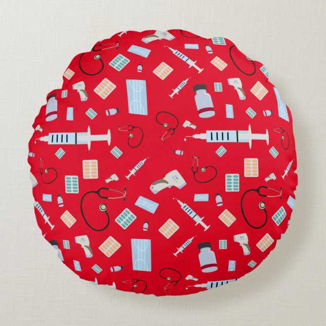 Muster für medizinische Versorgung Rundes Kissen (Vorderseite)
