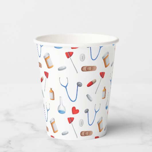 Muster für medizinisches Gerät für Ärzte oder Kran Pappbecher (Rückseite)