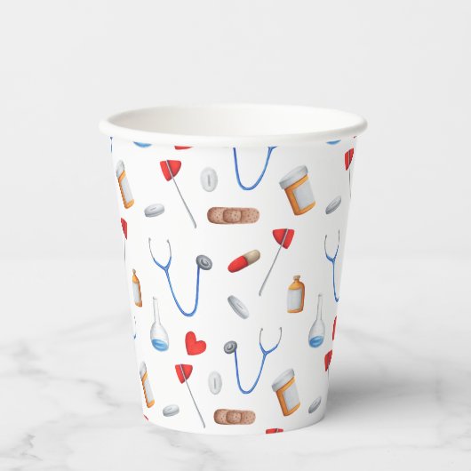 Muster für medizinisches Gerät für Ärzte oder Kran Pappbecher (Vorderseite)