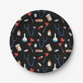 Muster für medizinisches Gerät im Krankenhaus Pappteller