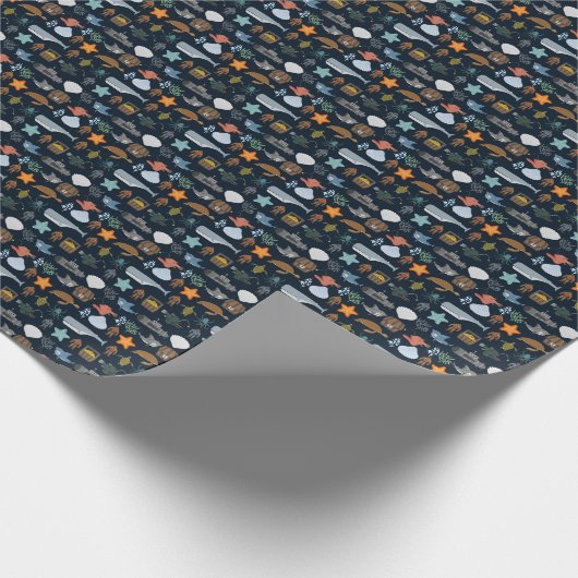 Muster für Meeresbewohner Geschenkpapier (Ecke)