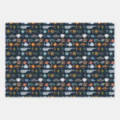 Muster für Meeresbewohner Geschenkpapier Set (Vorderseite 2)