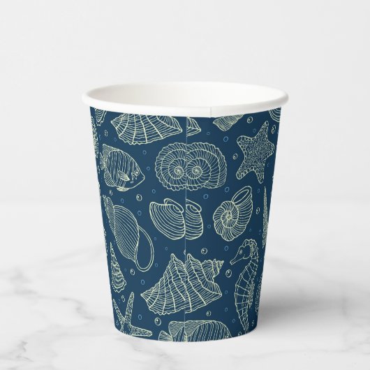 Muster für Meeresbewohner Pappbecher (Rechts)