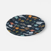 Muster für Meeresbewohner Pappteller (Schrägansicht)