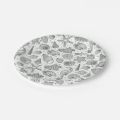 Muster für Meeresbewohner Pappteller (Schrägansicht)