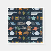 Muster für Meeresbewohner Serviette (Vorderseite)