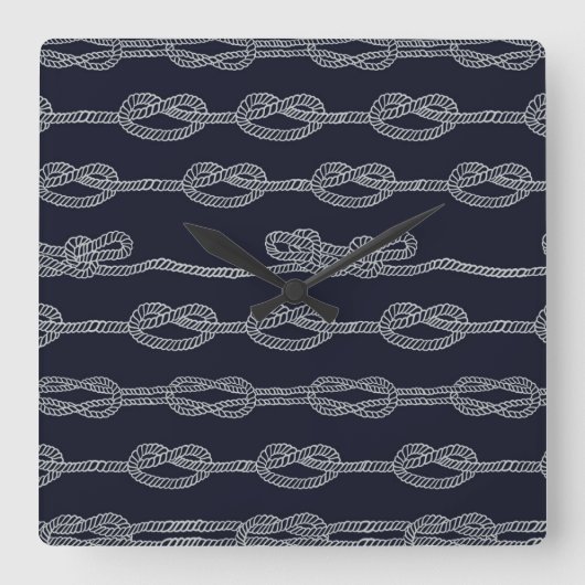 Muster für Meeresknochen Quadratische Wanduhr (Vorderseite)