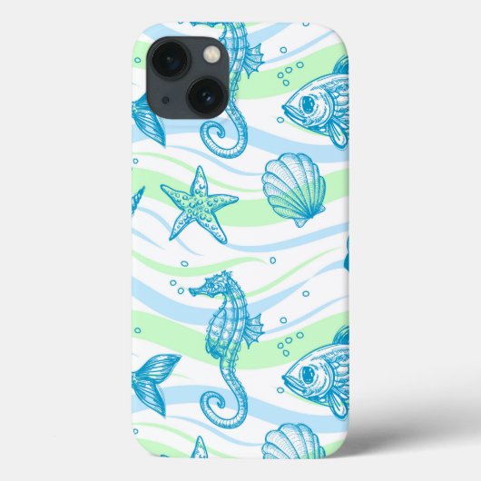 Muster für Meeresskizzen Case-Mate iPhone Hülle (Rückseite)