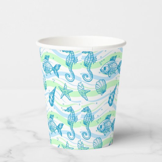 Muster für Meeresskizzen Pappbecher (Rechts)