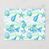 Muster für Meeresskizzen Postkarte (Vorderseite)