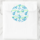 Muster für Meeresskizzen Runder Aufkleber (Tasche)