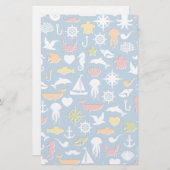 Muster für Meeressymbole Briefpapier (Vorne/Hinten)