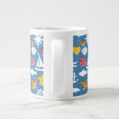 Muster für Meeressymbole Jumbo-Tasse (Rückseite)