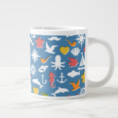 Muster für Meeressymbole Jumbo-Tasse (Rechts)