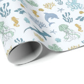 Muster für Meerestiere Geschenkpapier (Rolleneckpunkt)