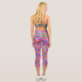 Muster für mehrfarbige Blume Capri Leggings (Rückseite)