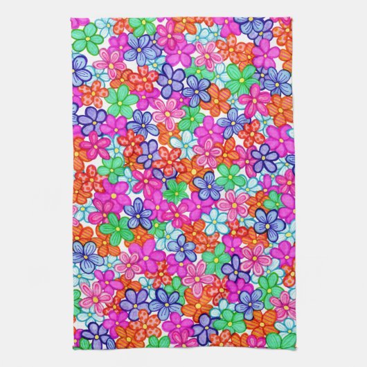 Muster für mehrfarbige Blume Geschirrtuch (Vertikal)
