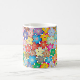 Muster für mehrfarbige Blume Kaffeetasse