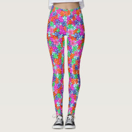 Muster für mehrfarbige Blume Leggings