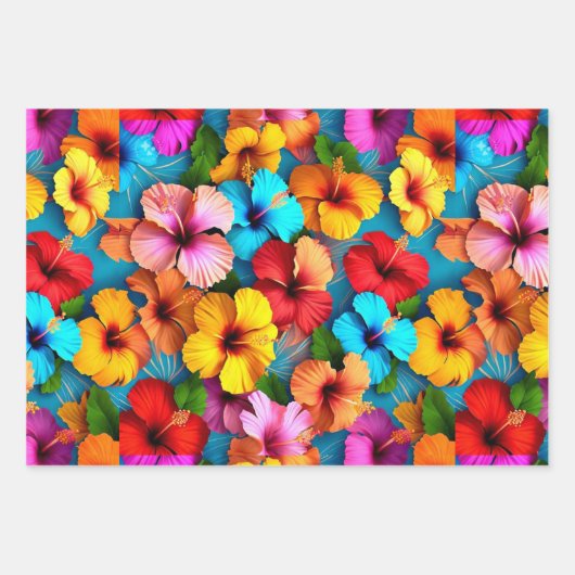 Muster für mehrfarbige Blume mit Blumenmuster-3635 Geschenkpapier Set (Vorderseite)