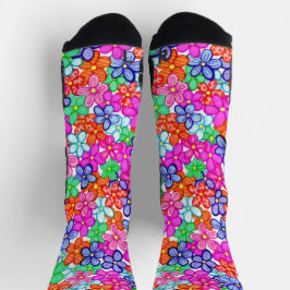 Muster für mehrfarbige Blume Socken