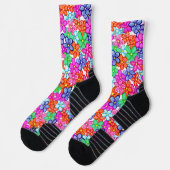 Muster für mehrfarbige Blume Socken (Links)