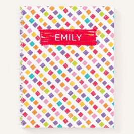 Muster für mehrfarbige Crayon-Quadrate Notizblock