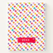 Muster für mehrfarbige Crayon-Quadrate Notizblock (Rückseite)