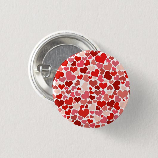Muster für mehrfarbige Herzen 20367 Button (Vorne & Hinten)