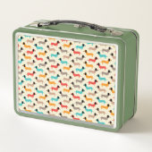 Muster für mehrfarbige Hunde Metall Brotdose (Rückseite)