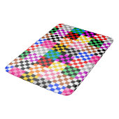 Muster für mehrfarbige Patchwork-Karo Badematte (Schrägansicht)