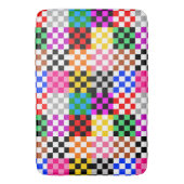 Muster für mehrfarbige Patchwork-Karo Badematte (Vorderseite Vertikal)