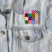 Muster für mehrfarbige Patchwork-Karo Button (Beispiel)