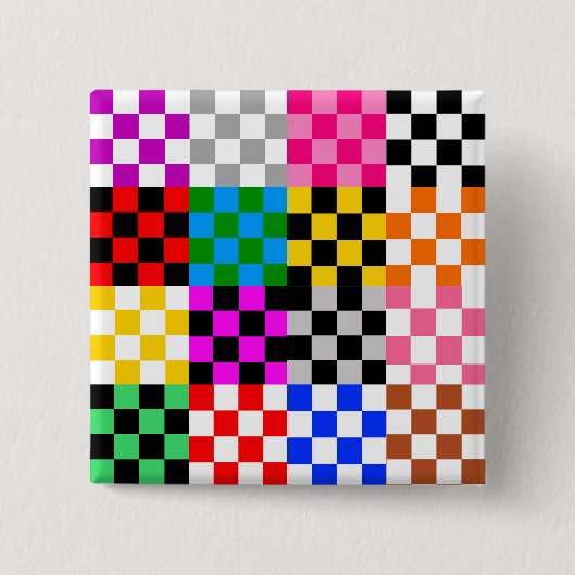 Muster für mehrfarbige Patchwork-Karo Button (Vorderseite)