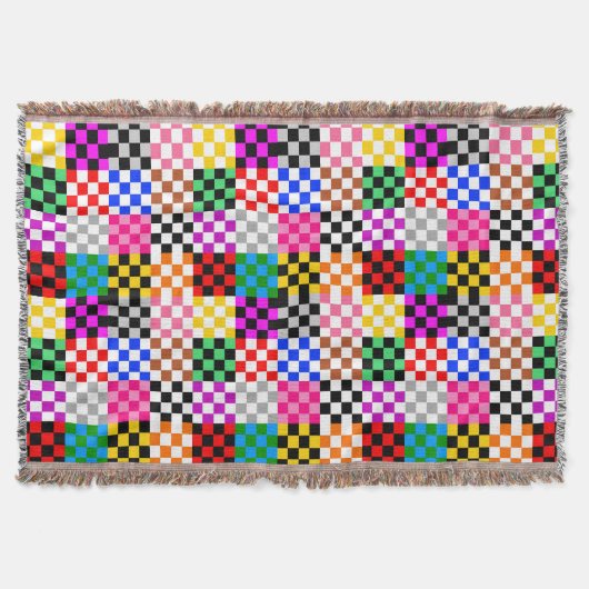 Muster für mehrfarbige Patchwork-Karo Decke (Vorderseite)