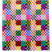 Muster für mehrfarbige Patchwork-Karo Duschvorhang (Vorderseite)