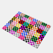 Muster für mehrfarbige Patchwork-Karo Fußmatte (Schrägansicht)