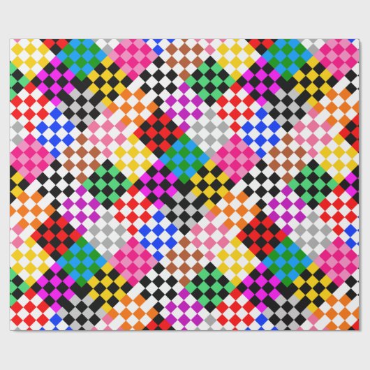 Muster für mehrfarbige Patchwork-Karo Geschenkpapier (Flach)