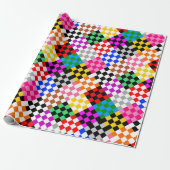 Muster für mehrfarbige Patchwork-Karo Geschenkpapier (Ungerollt)