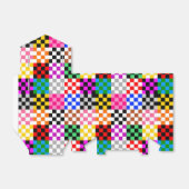 Muster für mehrfarbige Patchwork-Karo Geschenkschachtel (Ungefaltet)