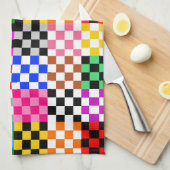 Muster für mehrfarbige Patchwork-Karo Geschirrtuch (Viertel Falte)