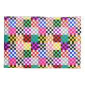 Muster für mehrfarbige Patchwork-Karo Kissenbezug (Rückseite)
