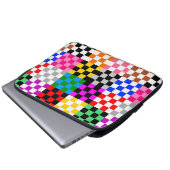 Muster für mehrfarbige Patchwork-Karo Laptopschutzhülle (Vorne Knopf)