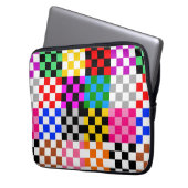 Muster für mehrfarbige Patchwork-Karo Laptopschutzhülle (Vorderseite Links)